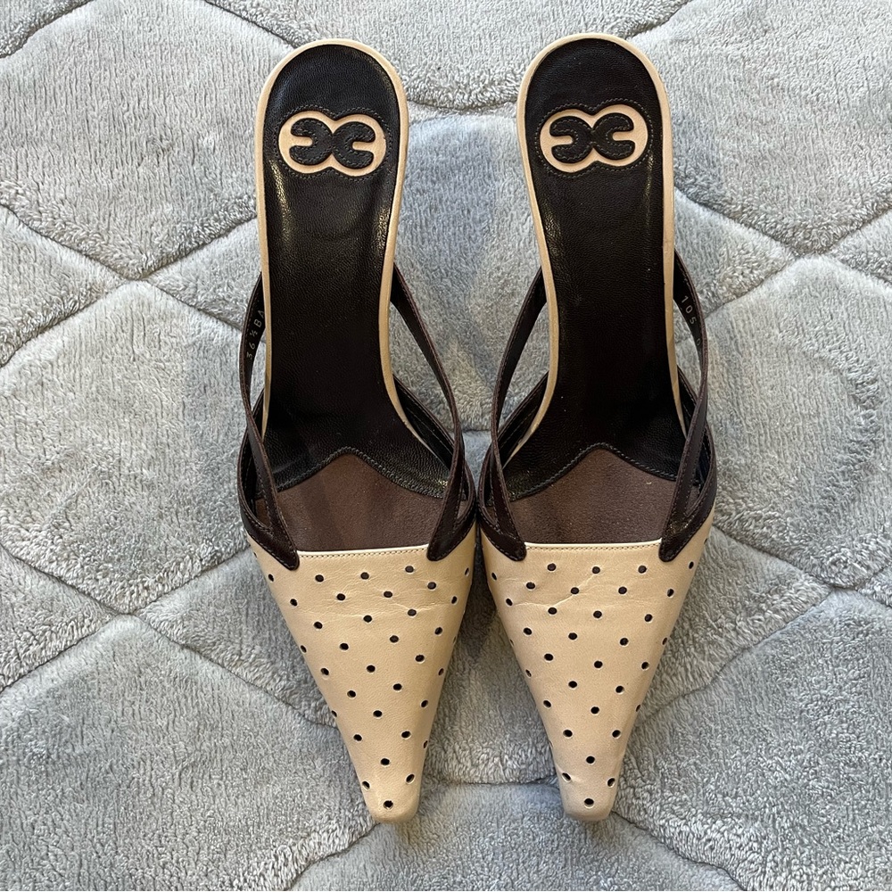 Chic Polka Dot Slingback Heels